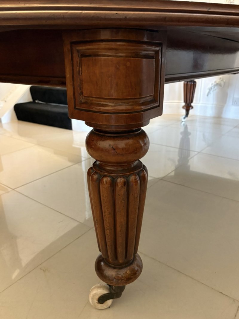 Large 12 Seater Outstanding Quality Antique Victorian Figured Mahogany Extending Dining Table - Image 10